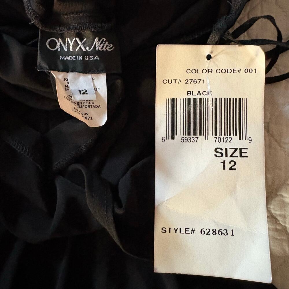 ONYX NITE Floor Length Evening Dress Blk Sz 12 Racy Sexy Party Date Night Dance - Picture 5 of 9